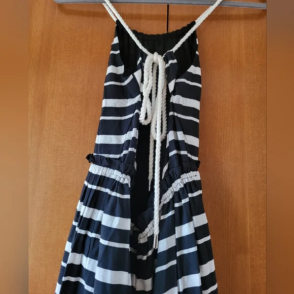 Jonathan Simkhai Swim Maxi Stripe Dress with nautical halter straps
